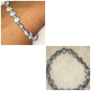 Light blue owl charm bracelet.